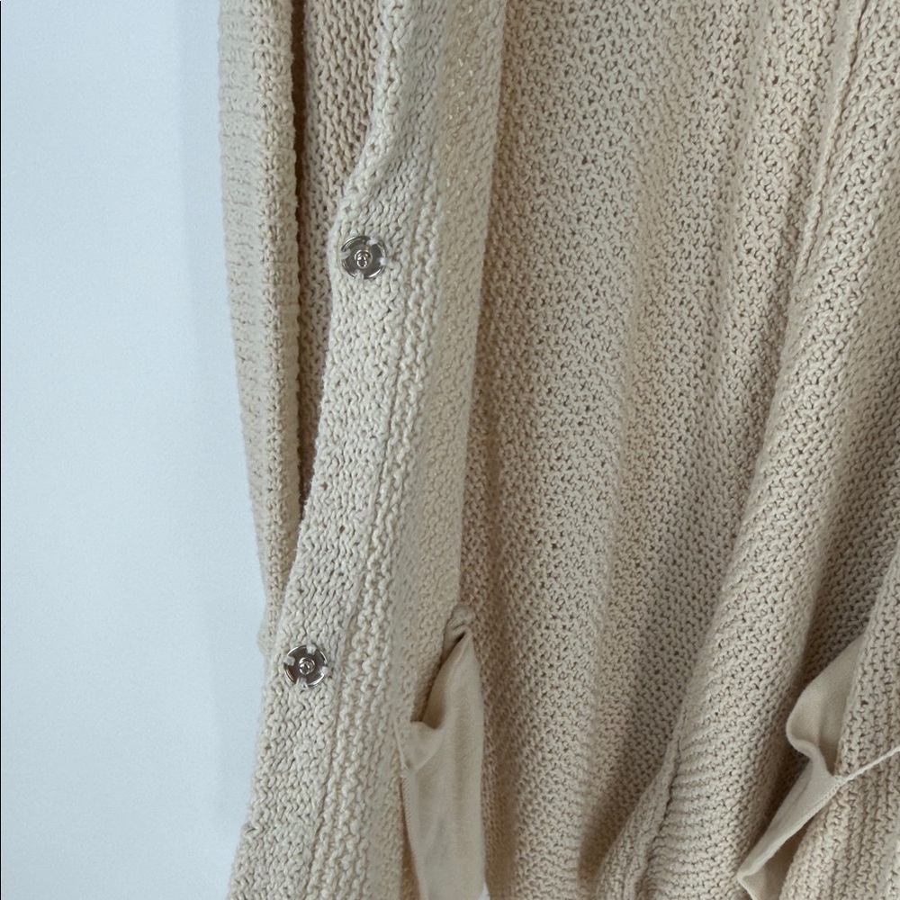 Free People Oversize Asymmetrical Cozy Cream Women's Sweater - Small - Picture 5 of 9